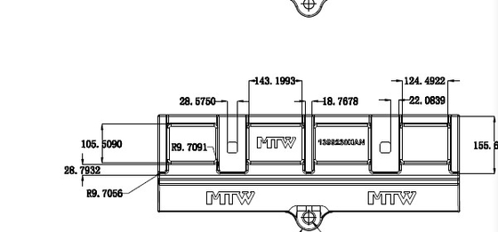 1399230 HAN Center Cast Half Arrow 2 trous 60x263x816mm